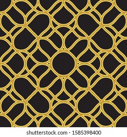 Ornamental vector design for rug. Persian rug, hijab, robe, textile. Arabian ornament with decorative elements. Vector seamless carpet template. Intertwined vines on a black background.