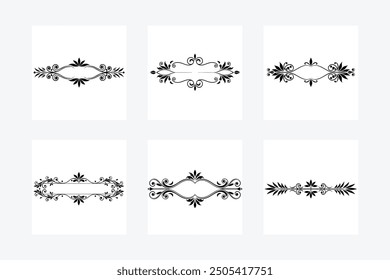 Divisores y bordes de Vector ornamentales - Elementos decorativos para Illustrator