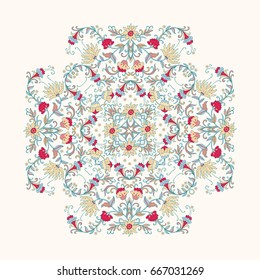 Ornamental vector floral composition