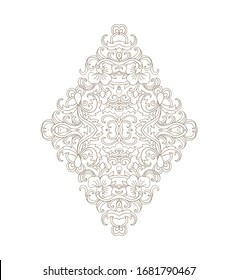 Ornamental vector floral  composition, flourish vignette on dark background