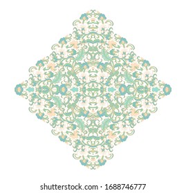 Composición floral vectorial ornamental, viñeta floreciente sobre fondo oscuro
