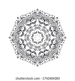 Ziervektor Blumenzusammensetzung, Blütenvignette, Rosette, Mandala auf weißem Hintergrund