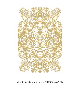 Ornamental vector floral composition, flourish vignette on white background