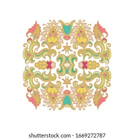 Ornamental vector floral composition,  on white background