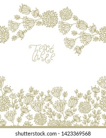Ornamental vector floral  corner composition with exotic flowers, on white background