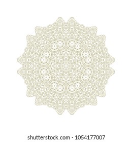 Ornamental vector floral rosette on white background