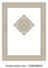 Ornamental vector frame on white background