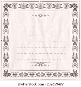 Marco vector ornamental con lugar para el texto. Eps10