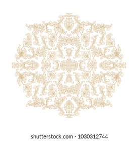 Ornamental vector golden composition on white background