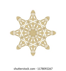Ornamental vector golden rosette- star, mandala 