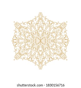 Ornamental vector golden vintage rosette - mandala, isolated on white background