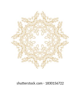 Ornamental vector golden vintage rosette - mandala, isolated on white background