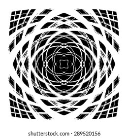 Ornamental vector illustration with damask, arabesque and floral pattern. Abstract black and white background