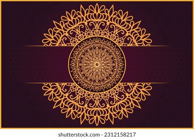 Ornamental vector luxury mandala background with red and gold elegant  design. Arabic Islamic unique pattern.