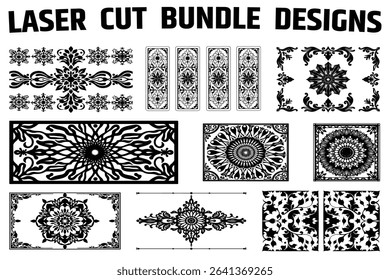 Ornamental Vector Panels for Laser Cutting, laser cut bundle designs
