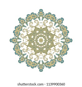 Ornamental vector rosette- mandala on white background