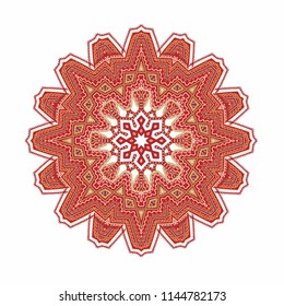 Ornamental vector rosette- mandala on white backoground