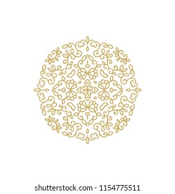Ornamental vector rosette- mandala on white backoground