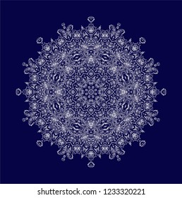 Ornamental vector rosette - mandala on dark backgorund
