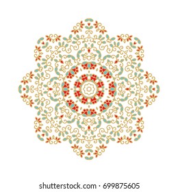 Ornamental vector rosette - mandala on white background