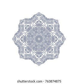Ornamental vector rosette - mandala on white background