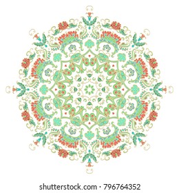 Ornamental vector rosette - mandala on white background