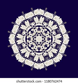 Ornamental vector rosette, mandala, snowflake