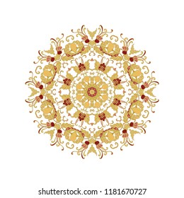 Ornamental vector rosette, mandala, snowflake