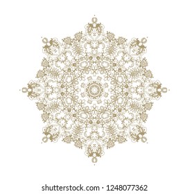 Ornamental vector rosette, mandala, snowflake