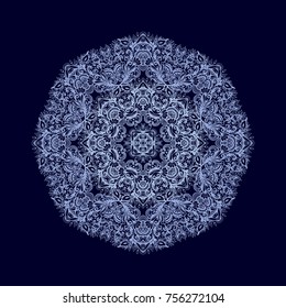 Ornamental vector rosette on dark background
