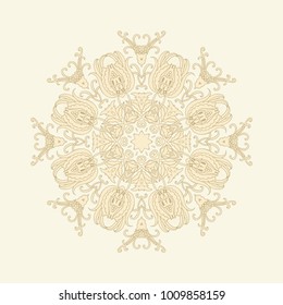 Ornamental vector rosette on light background
