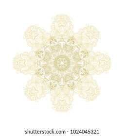 Ornamental vector rosette on white background