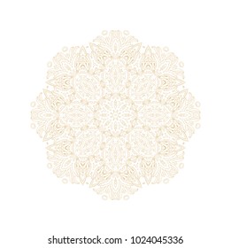 Ornamental vector rosette on white background