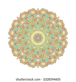 Ornamental vector rosette on white background