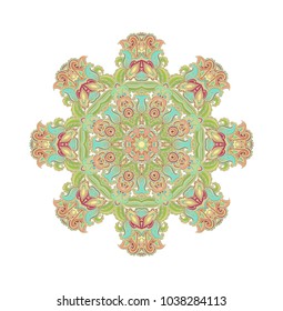 Ornamental vector rosette on white background