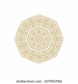 Ornamental vector rosette on white background