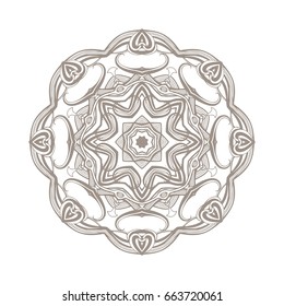 Ornamental vector rosette on white background