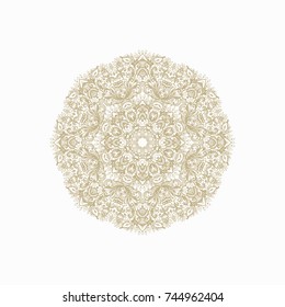 Ornamental vector rosette on white background
