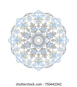Ornamental vector rosette on white background