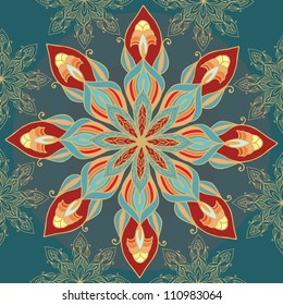 Ornamental vector rosette - snowflake 