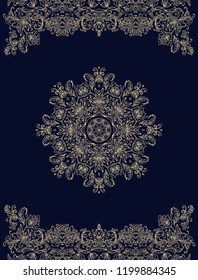 Ornamental  vector rosette,  snowflake, mandala