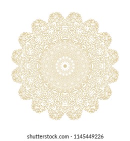 Ornamental vector rosette - snowflake on white background