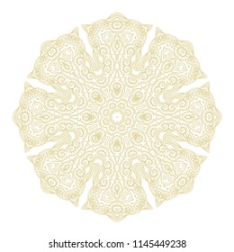 Ornamental vector rosette - snowflake on white background