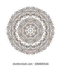 Ornamental vector rosettes- mandala on white background
