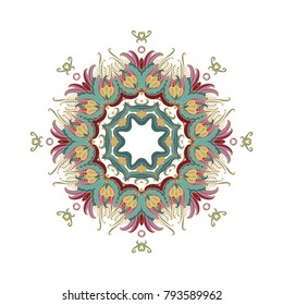 Ornamental vector rosettes on white background