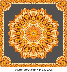 Ornamental vector round lace pattern.