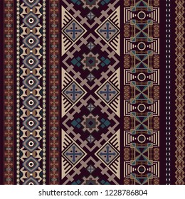 Ornamental vector seamless pattern. Ethnic seamless wallpaper. Folk ornamental backdrop. Vector geometric illustration for wrapping paper, web, textile, fabric 