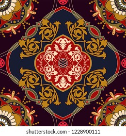 Ornamental vector seamless pattern. Ethnic seamless wallpaper. Geometric backdrop 