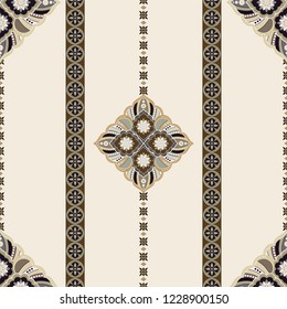 Ornamental vector seamless pattern. Ethnic seamless wallpaper. Geometric backdrop. Colorful indian ornament, vector clipart. Arabian geometric wallpaper 