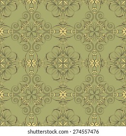 Ornamental vector seamless pattern. Vintage texture. three colors